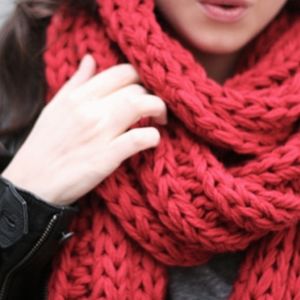 Kate Spade Saturday Chunky Warm Red Scarf